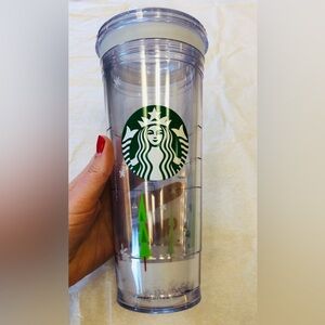 Starbucks Holiday 24oz Venti Tumbler Snowman, Trees, Birds, Bunny, Snowflakes